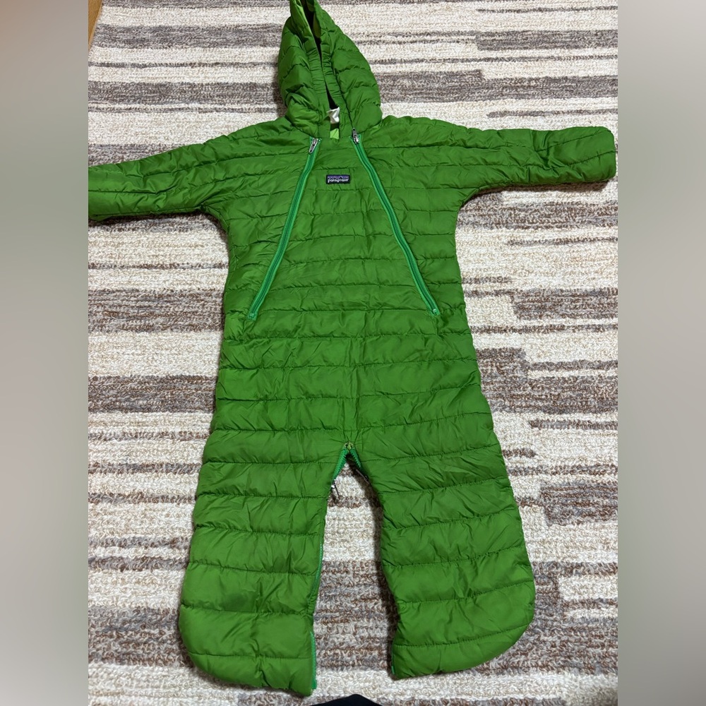 Patagonia Kids Vibrant Green Puffer Snowsuit